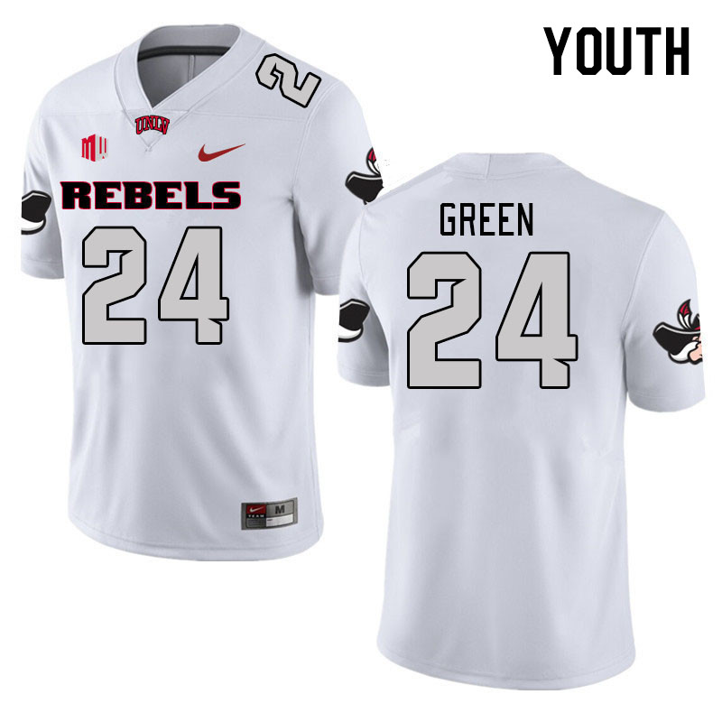 Youth #24 Sammy Green UNLV Rebels 2023 College Football Jerseys Stitched-White
